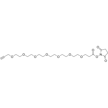 Propargyl-PEG7-NHS ester结构式