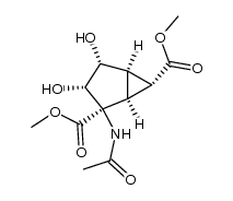 (1S,2R,3S,4R,5R,6R)-dimethyl 2-acetamido-3,4-dihydroxybicyclo[3.1.0]hexane-2,6-dicarboxylate结构式