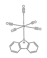 (CO)5W(η(1)(S)-dibenzothiophene) Structure