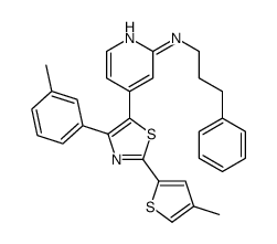 4-[4-(3-methylphenyl)-2-(4-methylthiophen-2-yl)-1,3-thiazol-5-yl]-N-(3-phenylpropyl)pyridin-2-amine Structure