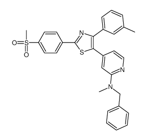 N-benzyl-N-methyl-4-[4-(3-methylphenyl)-2-(4-methylsulfonylphenyl)-1,3-thiazol-5-yl]pyridin-2-amine结构式