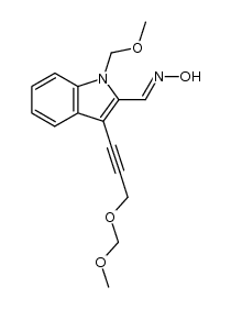 3-[3-(methoxymethyloxy)prop-1-yn-1-yl]-N-(methoxymethyl)indole-2-carbaldehyde oxime Structure