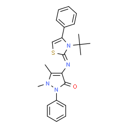 4-[(3-tert-butyl-4-phenyl-1,3-thiazol-2(3H)-ylidene)amino]-1,5-dimethyl-2-phenyl-1,2-dihydro-3H-pyrazol-3-one Structure