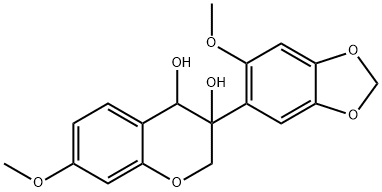 3-(6-Methoxy-1,3-benzodioxol-5-yl)-7-methoxy-3,4-dihydro-2H-1-benzopyran-3,4-diol结构式