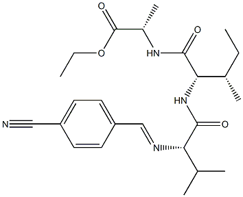 N-[(4-Cyanophenyl)methylene]-L-Val-L-Ile-L-Ala-OEt结构式