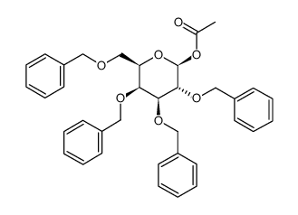 1-O-Acetyl-2,3,4,6-tetra-O-benzyl-b-D-galactopyranose Structure