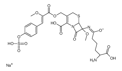 sodium,(6R,7S)-7-[(5-amino-5-carboxypentanoyl)amino]-7-methoxy-3-[[(Z)-2-methoxy-3-(4-sulfooxyphenyl)prop-2-enoyl]oxymethyl]-8-oxo-5-thia-1-azabicyclo[4.2.0]oct-2-ene-2-carboxylate Structure