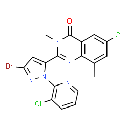 2-(3-Bromo-1-(3-chloropyridin-2-yl)-1H-pyrazol-5-yl)-6-chloro-3,8-dimethylquinazolin-4(3H)-one structure