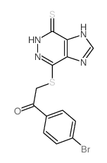 1-(4-bromophenyl)-2-[(5-sulfanylidene-3,4,7,9-tetrazabicyclo[4.3.0]nona-1,6,8-trien-2-yl)sulfanyl]ethanone结构式