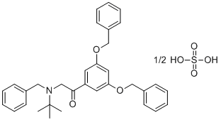 2-(benzyl(tert-butyl)amino)-1-(3,5-bis(benzyloxy)phenyl)ethanone sulfate (2:1) Structure