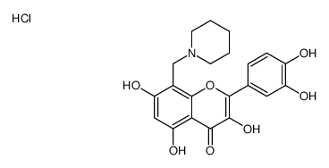 2-(3,4-dihydroxyphenyl)-3,5,7-trihydroxy-8-(piperidin-1-ium-1-ylmethyl)chromen-4-one,chloride结构式