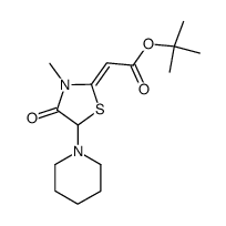 (3-Methyl-4-oxo-5-piperidino-thiazolidin-2-yliden)-essigsaeure-tert-butylester Structure