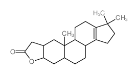 2-(3α-Hydroxy-10,17,17-trimethyl-(5α)-gon-13-en-2β-yl)-acetic acid lactone结构式