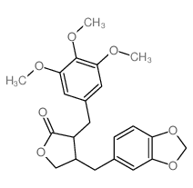 2(3H)-Furanone, 4-(1,3-benzodioxol-5-ylmethyl)dihydro-3-((3,4,5-trimethoxyphenyl)methyl)- Structure