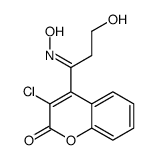 3-chloro-4-[N-hydroxy-C-(2-hydroxyethyl)carbonimidoyl]chromen-2-one结构式