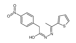 2-(4-nitrophenyl)-N-(1-thiophen-2-ylethylideneamino)acetamide结构式