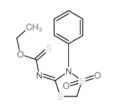 Carbamothioic acid,N-(1,1-dioxido-2-phenyl-1,4,2-dithiazolidin-3-ylidene)-, O-ethyl ester Structure