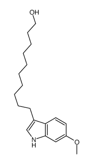 10-(6-methoxy-1H-indol-3-yl)decan-1-ol结构式