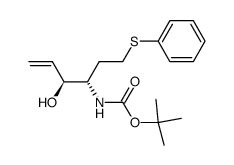 [(1S,2S)-2-Hydroxy-1-(2-phenylsulfanyl-ethyl)-but-3-enyl]-carbamic acid tert-butyl ester结构式