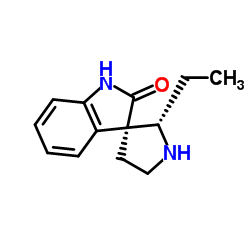 Spiro[3H-indole-3,3-pyrrolidin]-2(1H)-one, 2-ethyl-, (2R,3S)-rel- (9CI) structure