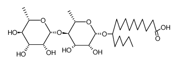 (Ξ)-11-(O4-β-L-rhamnopyranosyl-β-L-rhamnopyranosyloxy)-hexadecanoic acid Structure