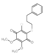 2-chloro-5,6-dimethoxy-3-(3-phenylpropylsulfanyl)cyclohexa-2,5-diene-1,4-dione structure