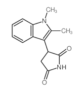 2,5-Pyrrolidinedione,3-(1,2-dimethyl-1H-indol-3-yl)-结构式