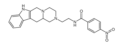 2-β-(4'-Nitrobenzoyl)aminoethyl-1,2,3,4,6,7,12,12a-octahydropyrazino[2',1':6,1]pyrido[3,4-b]indole结构式