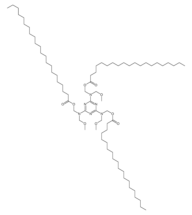 Docosanoic acid [[4,6-bis[(methoxymethyl)[[(1-oxoicosyl)oxy]methyl]amino]-1,3,5-triazin-2-yl](methoxymethyl)amino]methyl ester结构式