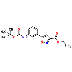 Ethyl 5-(3-((tert-butoxycarbonyl)amino)phenyl)isoxazole-3-carboxylate structure