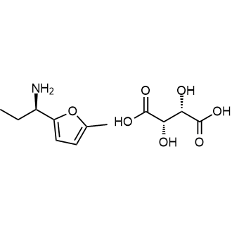 rel-(R)-1-(5-Methylfuran-2-yl)propan-1-amine-2,3-dihydroxysuccinate structure