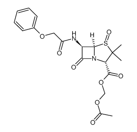 acetoxymethyl 6-(phenoxyacetamido)-penicillanate 1-oxide Structure