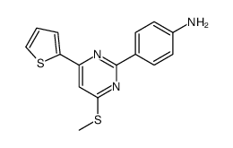 4-(4-methylsulfanyl-6-thiophen-2-ylpyrimidin-2-yl)aniline Structure