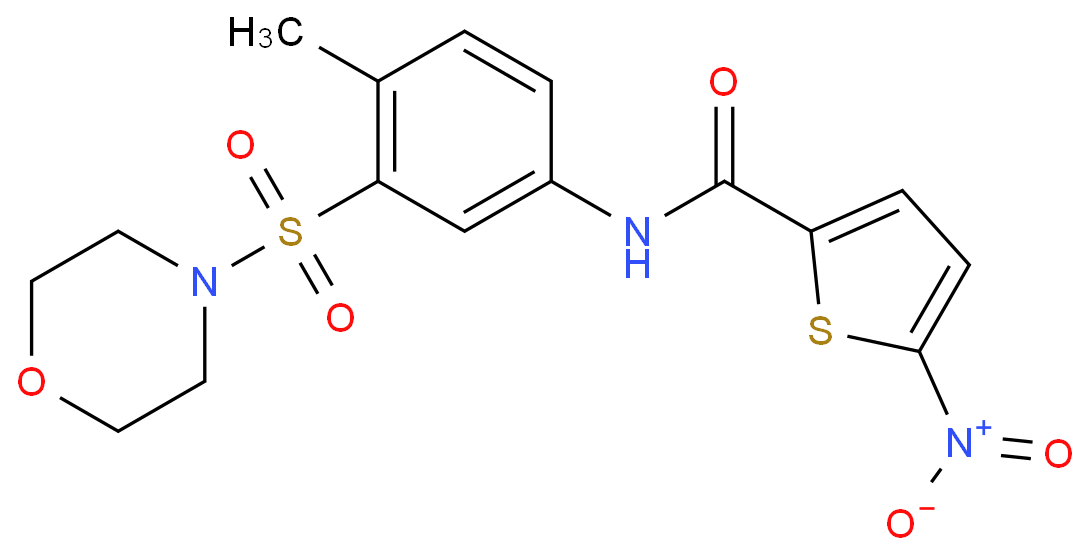 N-[4-methyl-3-(4-morpholinylsulfonyl)phenyl]-5-nitro-2-thiophenecarboxamide Structure