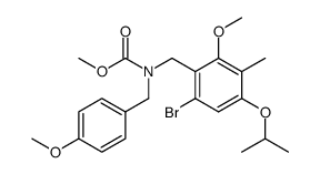 N-(6-bromo-4-isopropoxy-2-methoxy-3-methyl)-N-(4-methoxybenzyl)carbamic acid methyl ester结构式