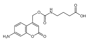 4-({[(7-amino-2-oxo-2H-1-benzopyran-4-yl)methoxy]carbonyl}amino)butanoic acid Structure