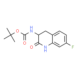 (7-FLUORO-2-OXO-1,2,3,4-TETRAHYDRO-QUINOLIN-3-YL)-CARBAMIC ACID TERT-BUTYL ESTER structure