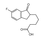 5-(5-fluoro-3-oxo-1,2-dihydroinden-2-yl)pentanoic acid Structure