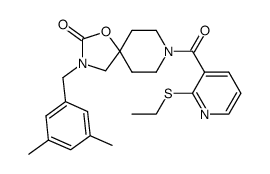 [99] 3-(3,5-dimethylbenzyl)-8-(2-ethylsulfanylpyridine-3-carbonyl)-1-oxa-3,8-diazaspiro[4.5]decan-2-one Structure