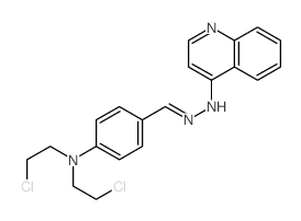 N-[[4-[bis(2-chloroethyl)amino]phenyl]methylideneamino]quinolin-4-amine Structure