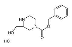 (S)-Benzyl 3-(hydroxymethyl)piperazine-1-carboxylate hydrochloride structure