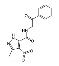 3-methyl-4-nitro-N-(2-oxo-2-phenylethyl)-1H-pyrazole-5-carboxamide结构式