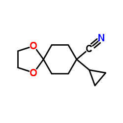 8-Cyclopropyl-1,4-dioxaspiro[4.5]decane-8-carbonitrile结构式