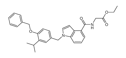 ethyl {[1-(3-isopropyl-4-benzyloxybenzyl)-1H-indole-4-carbonyl]amino}acetate结构式
