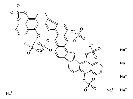 hexasodium 6,18-dihydrodinaphtho[2,3-i:2',3'-i']benzo[1,2-a:4,5-a']dicarbazole-5,7,12,17,19,24-hexyl hexasulphate结构式