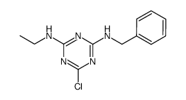 N-Benzyl-6-chloro-N'-ethyl-[1,3,5]triazine-2,4-diamine结构式