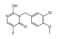 3-[(3-chloro-4-methoxy-phenyl)methyl]-5-fluoro-1H-pyrimidine-2,4-dione结构式