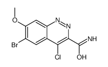 6-bromo-4-chloro-7-methoxycinnoline-3-carboxamide结构式