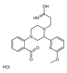 3-[2-(6-methoxypyridin-2-yl)-4-(2-nitrophenyl)piperazin-1-yl]propanamide,hydrochloride Structure