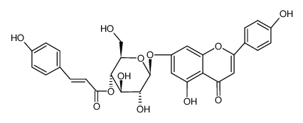 4''-O-(4-Hydroxy-E-cinnamoyl)cosmosiin结构式